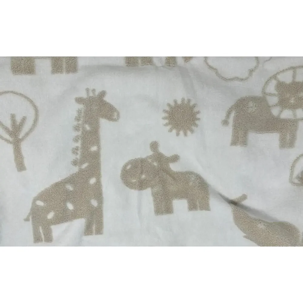 Caro Safari Animals Hand Towels Soft Cotton Aqua Giraffe Elephant Lion Hippo